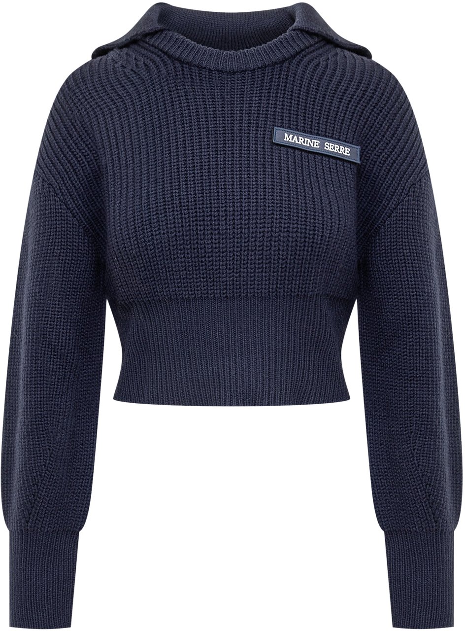 Marine Serre Maglia con Logo Blauw