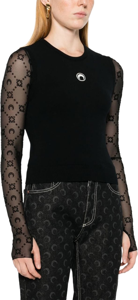 Marine Serre Sweaters Black Zwart