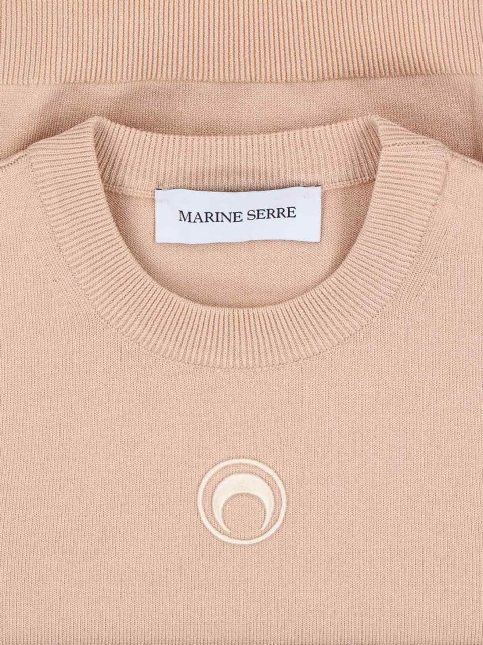 Marine Serre Cropped Short-Sleeve Sweater Neutraal