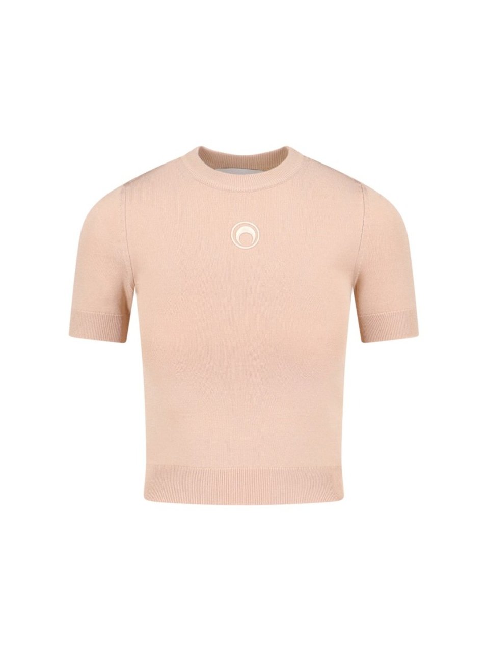 Marine Serre Cropped Short-Sleeve Sweater Neutraal