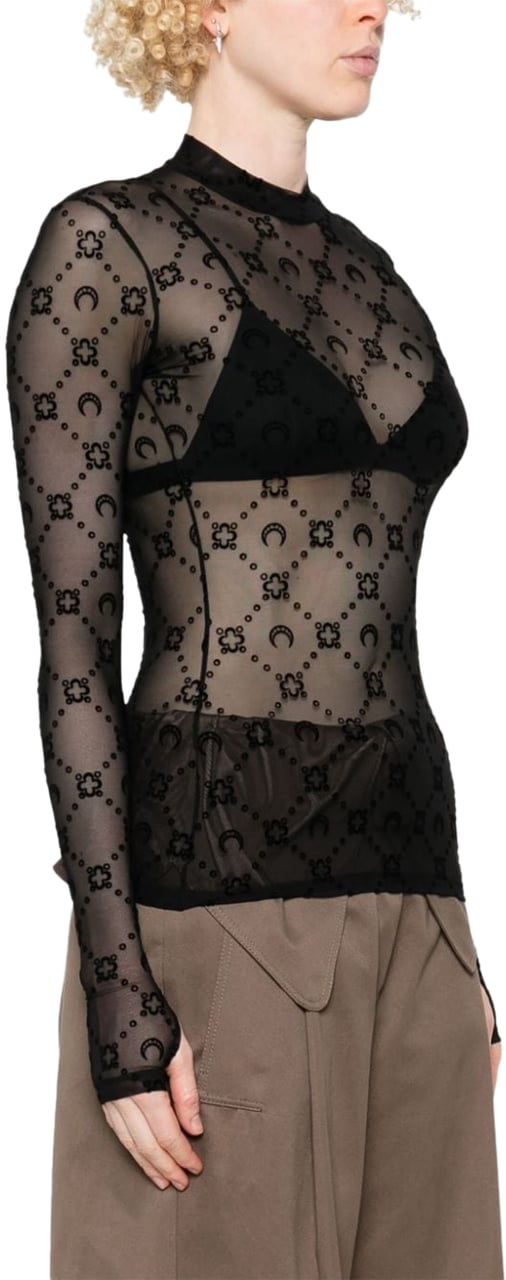 Marine Serre Top Black Zwart