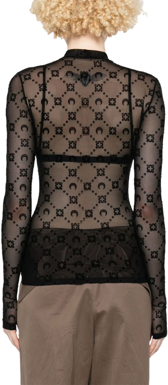 Marine Serre Top Black Zwart