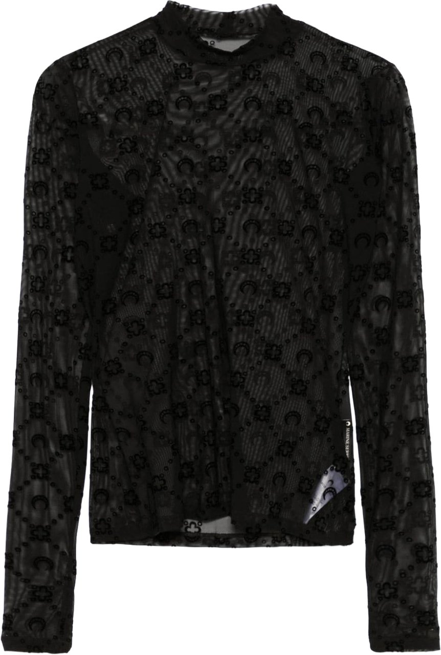 Marine Serre Top Nero Zwart