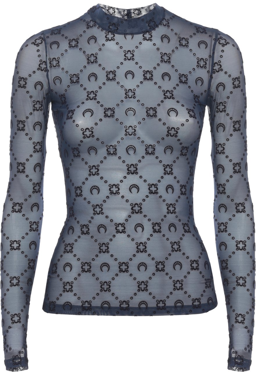 Marine Serre Sweaters Blue Blauw