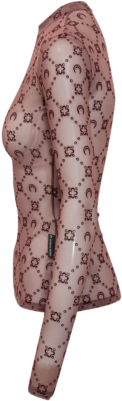 Marine Serre Top Marine Serre Tulle Monogram Rood