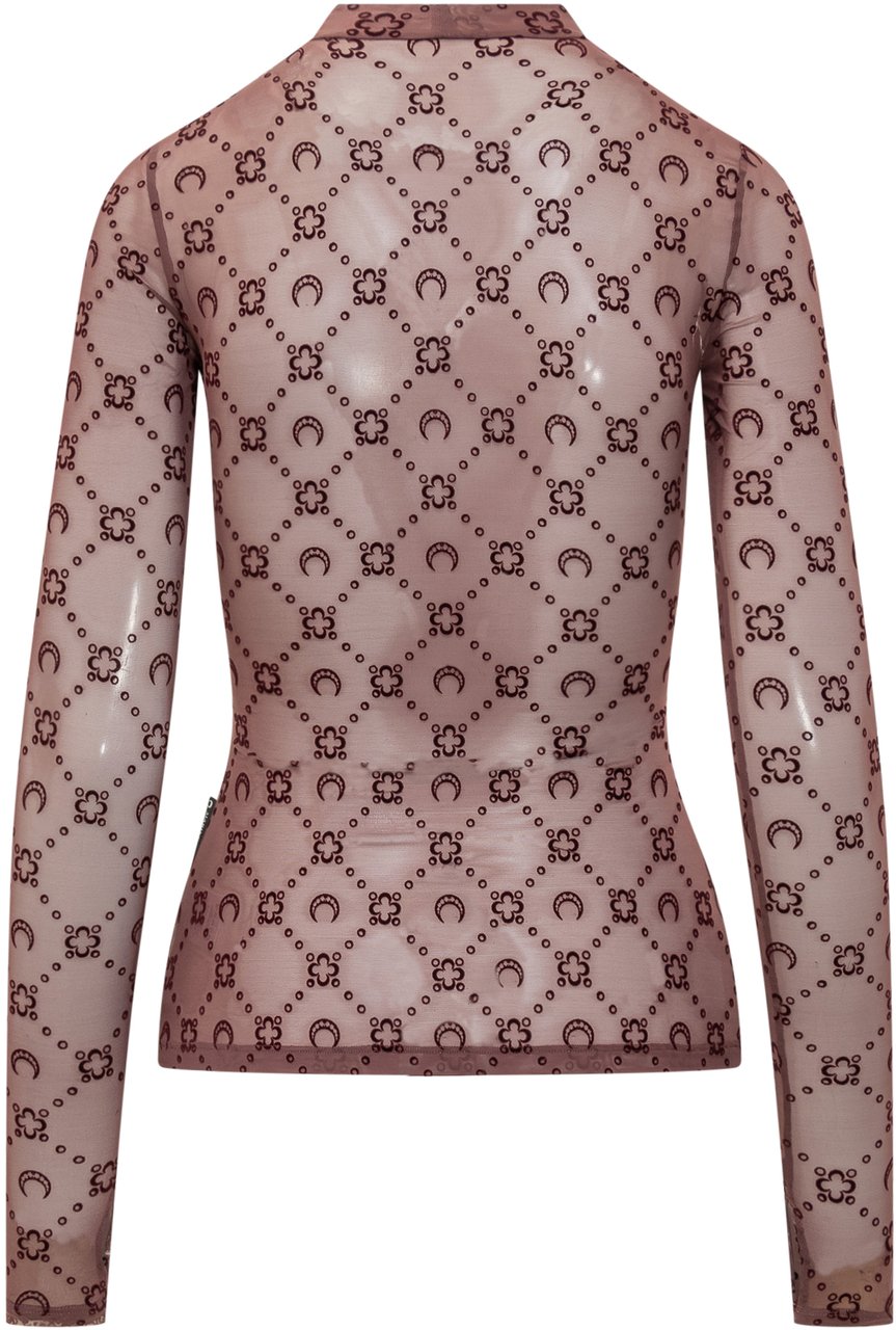 Marine Serre Top Marine Serre Tulle Monogram Rood