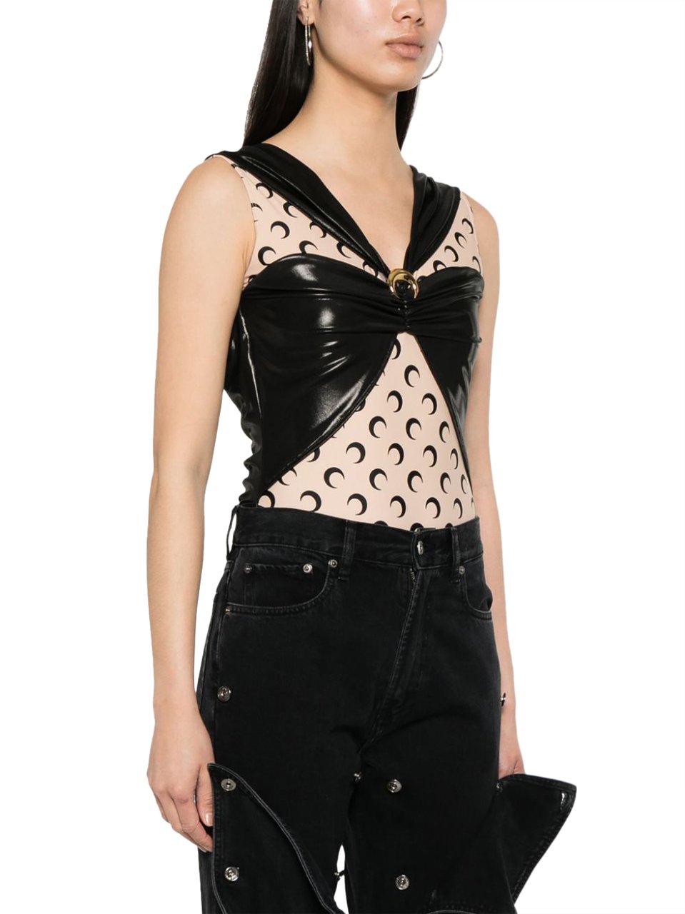 Marine Serre Top Black Zwart