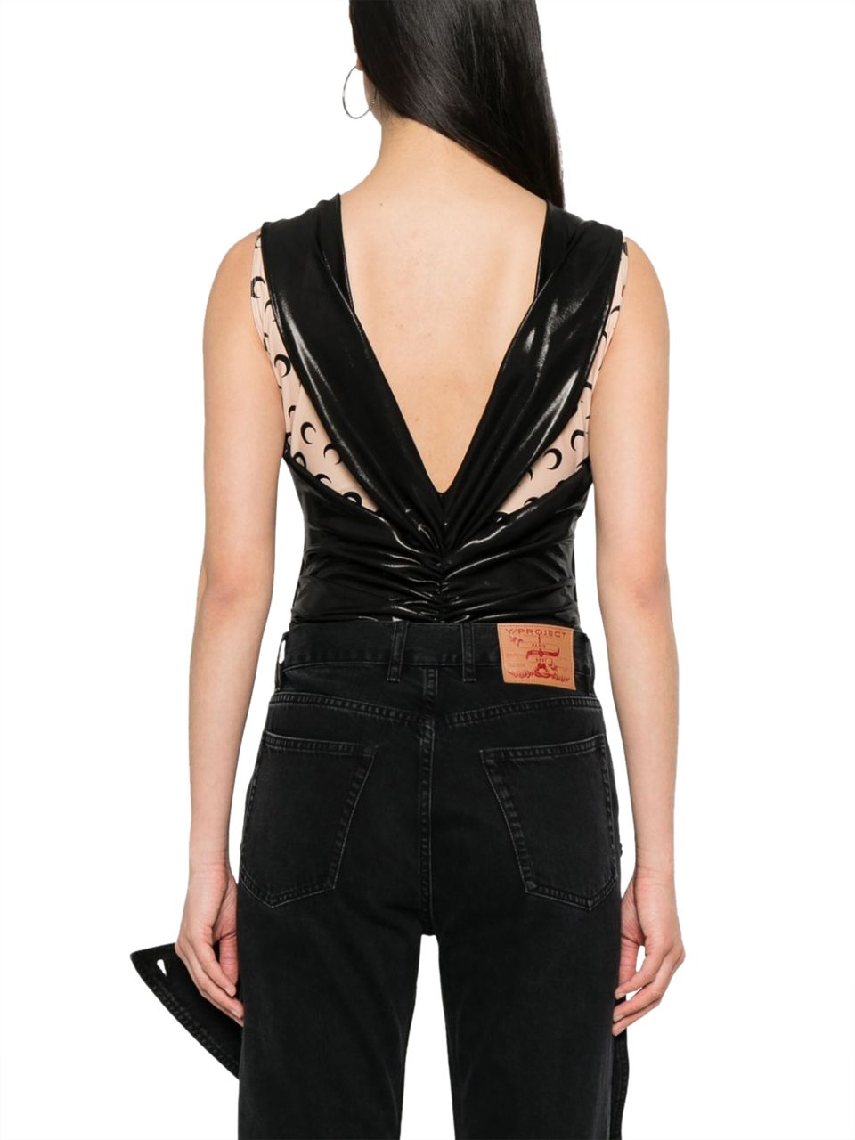 Marine Serre Top Black Zwart