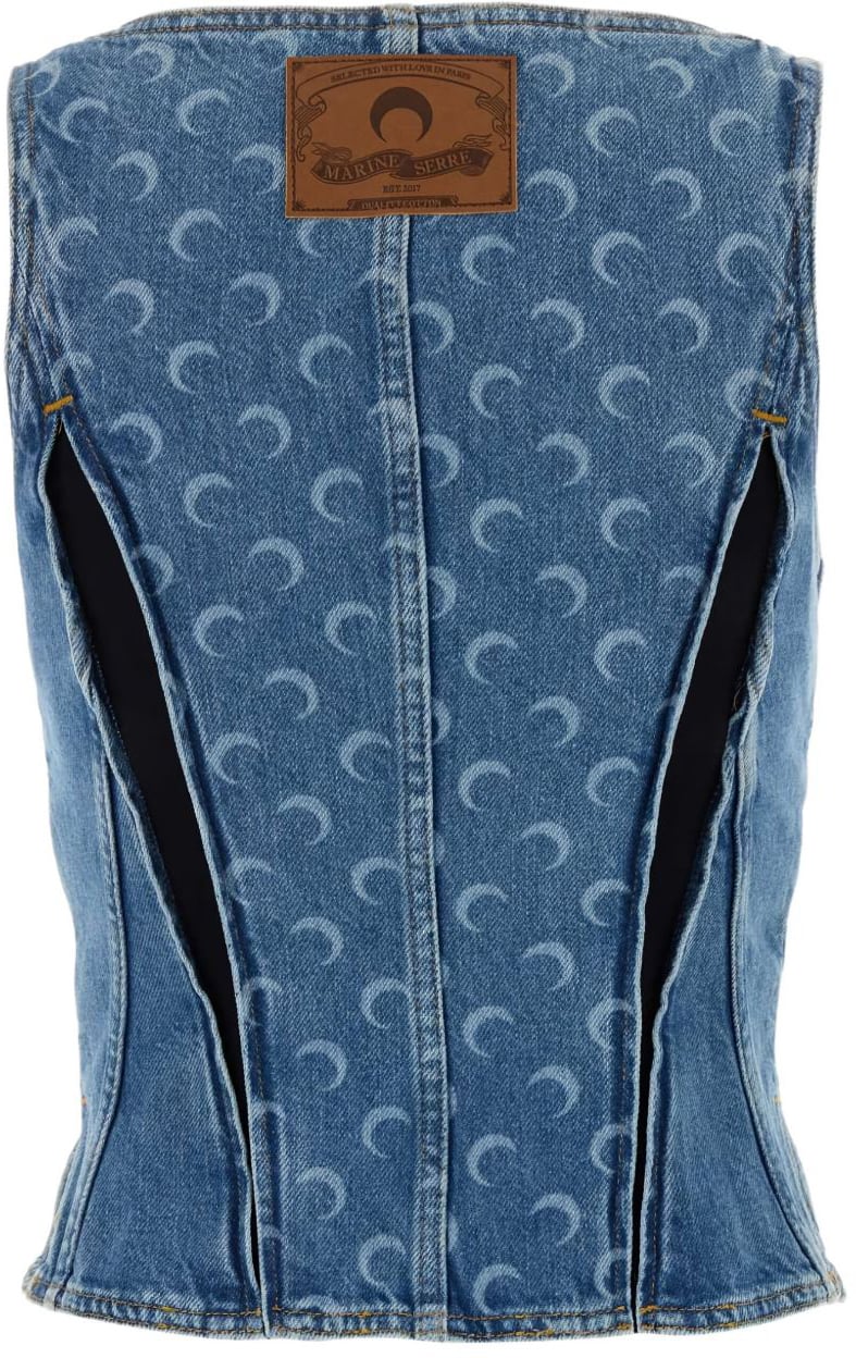 Marine Serre Top Clear Blue Blauw
