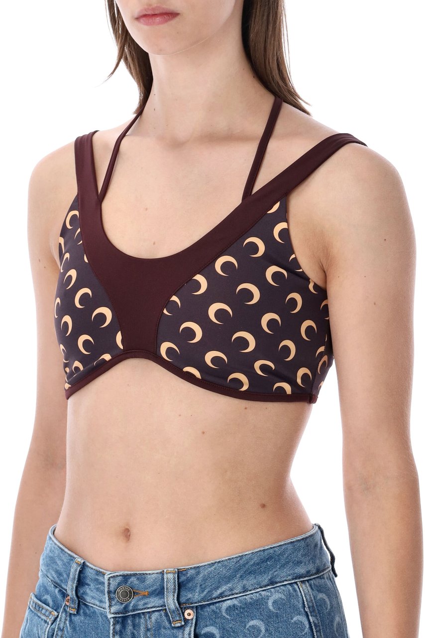 Marine Serre Athleisure Yoga Top Deep Mahogany Bruin