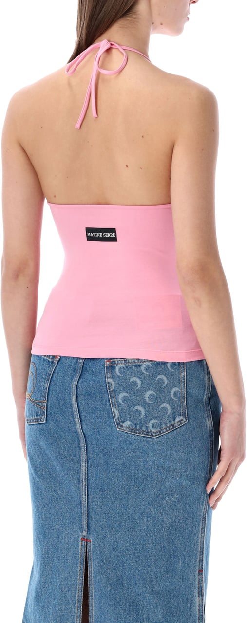 Marine Serre Marine Serre pearl logo halter top Roze