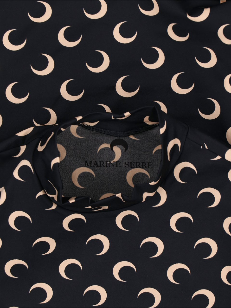 Marine Serre Black Crescent Moon Pattern Fitted Top Zwart