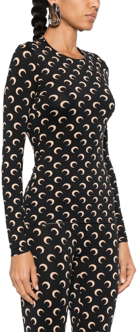 Marine Serre Top Black Zwart