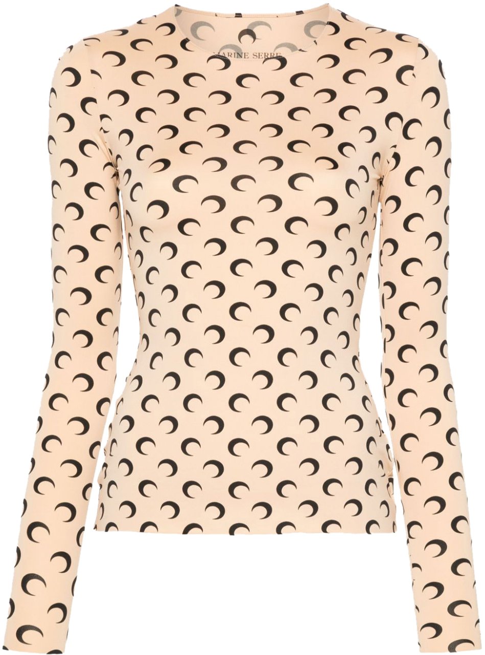 Marine Serre Top Beige Beige