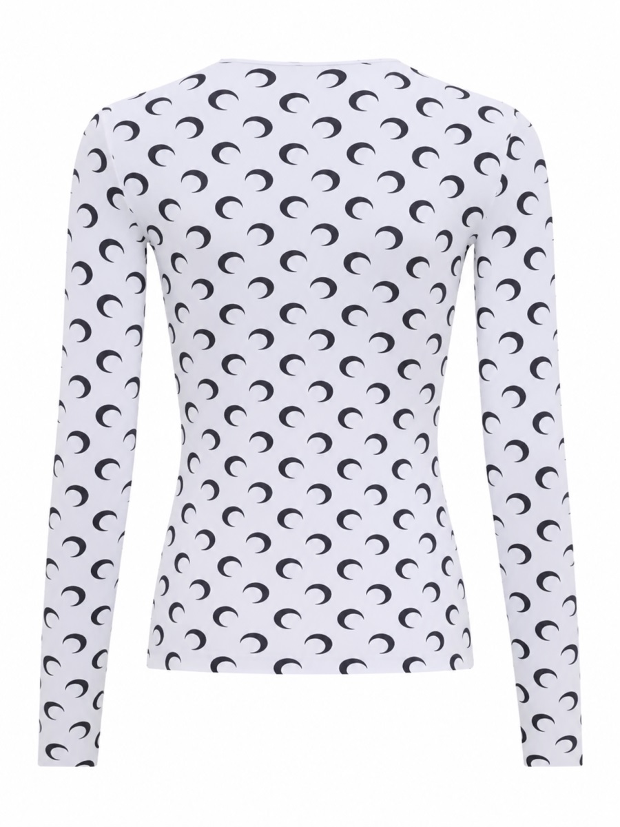Marine Serre Neutrals Repeating Crescent Moon Top Wit