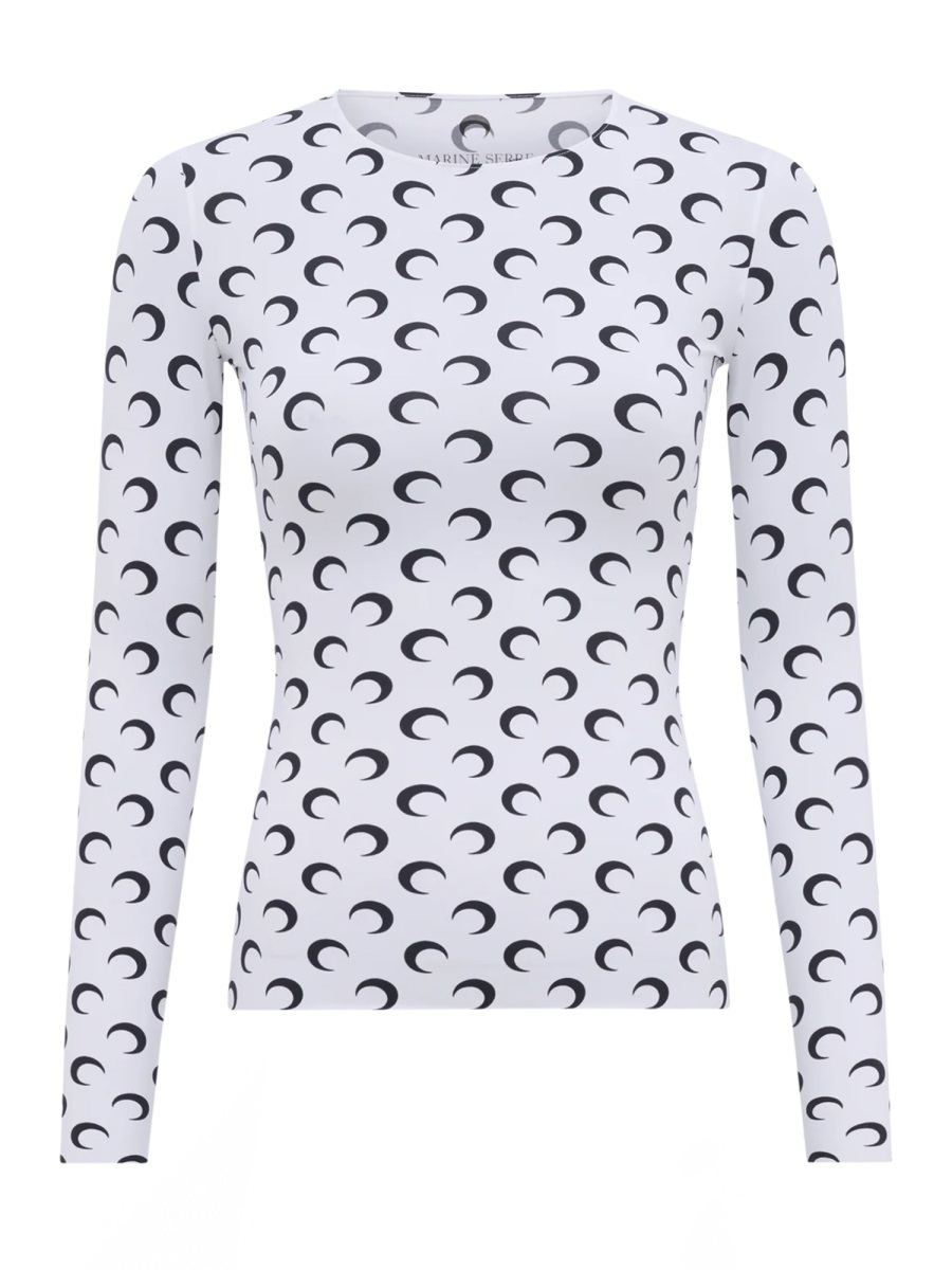 Marine Serre Neutrals Repeating Crescent Moon Top Wit