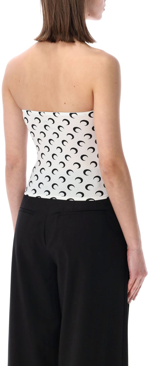 Marine Serre Bustier Moon Top White Black Moon Wit