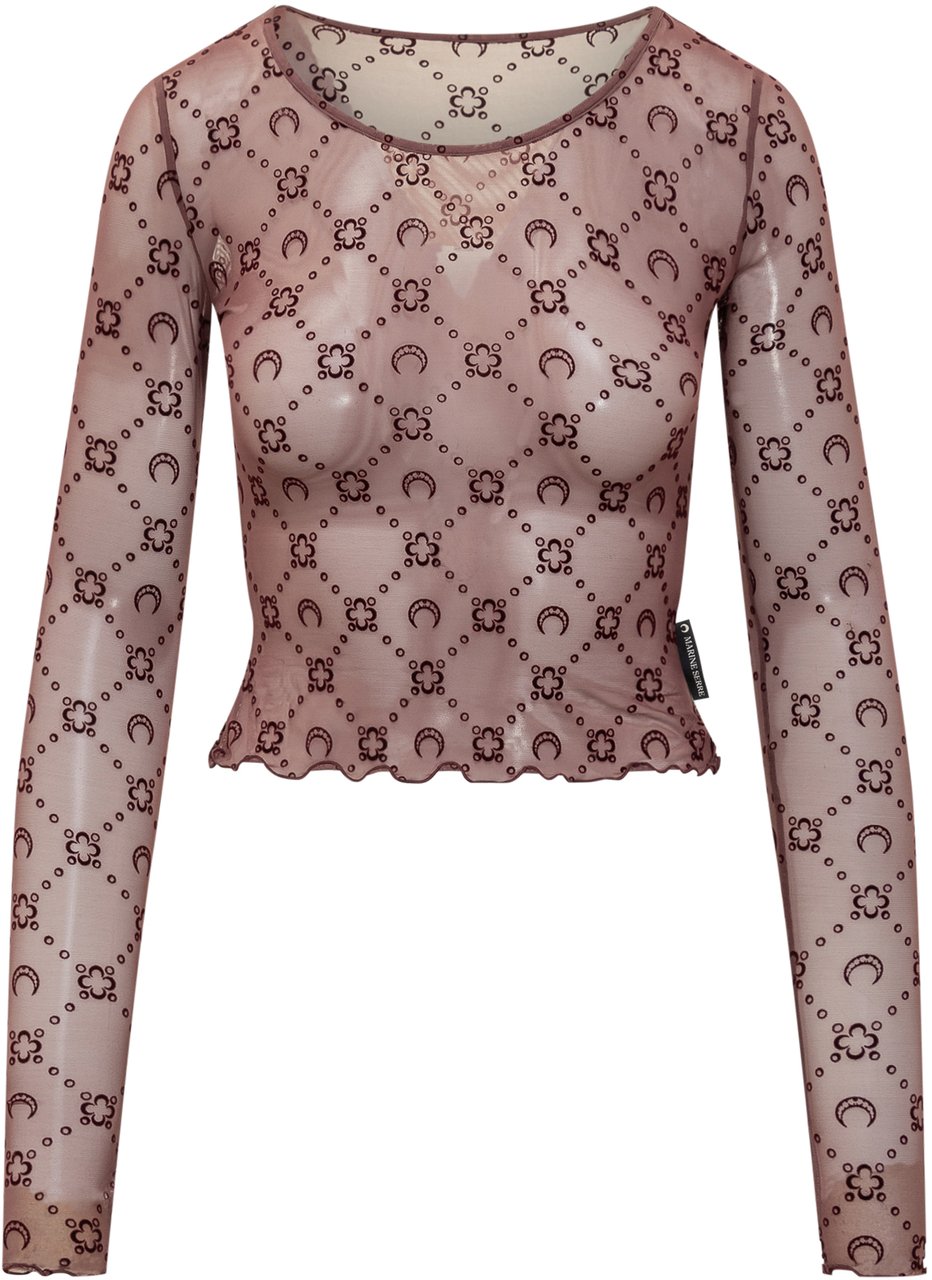 Marine Serre Top Marine Serre Tulle Monogram Rood