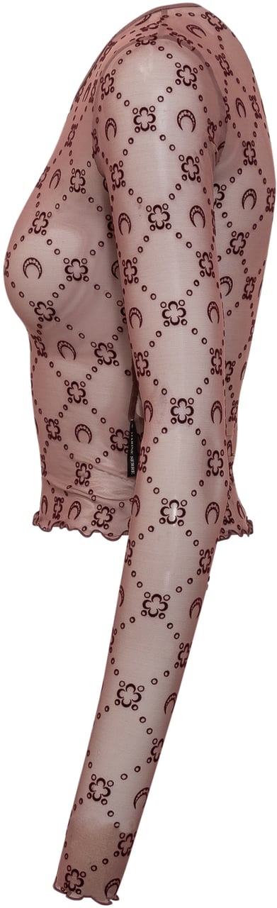 Marine Serre Top Marine Serre Tulle Monogram Rood