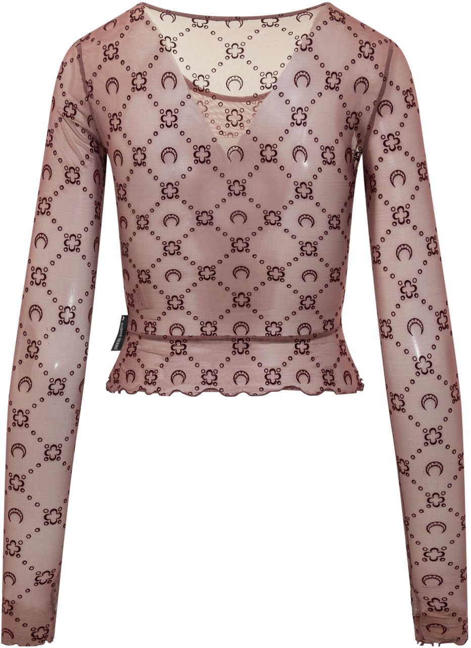 Marine Serre Top Marine Serre Tulle Monogram Rood