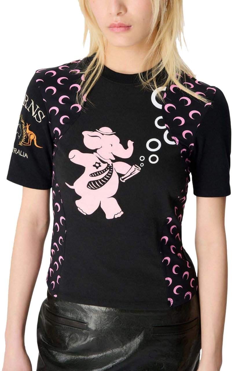 Marine Serre T-Shirts And Polos Black Zwart