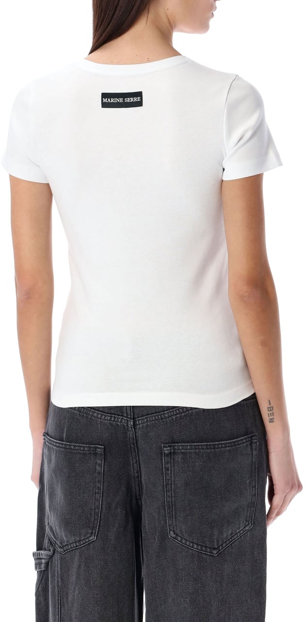 Marine Serre Baby Fit Moon Logo Tee Bianco Wit