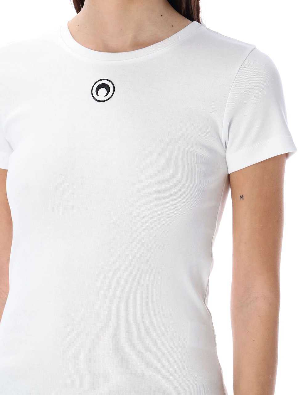 Marine Serre Baby Fit Moon Logo Tee Bianco Wit