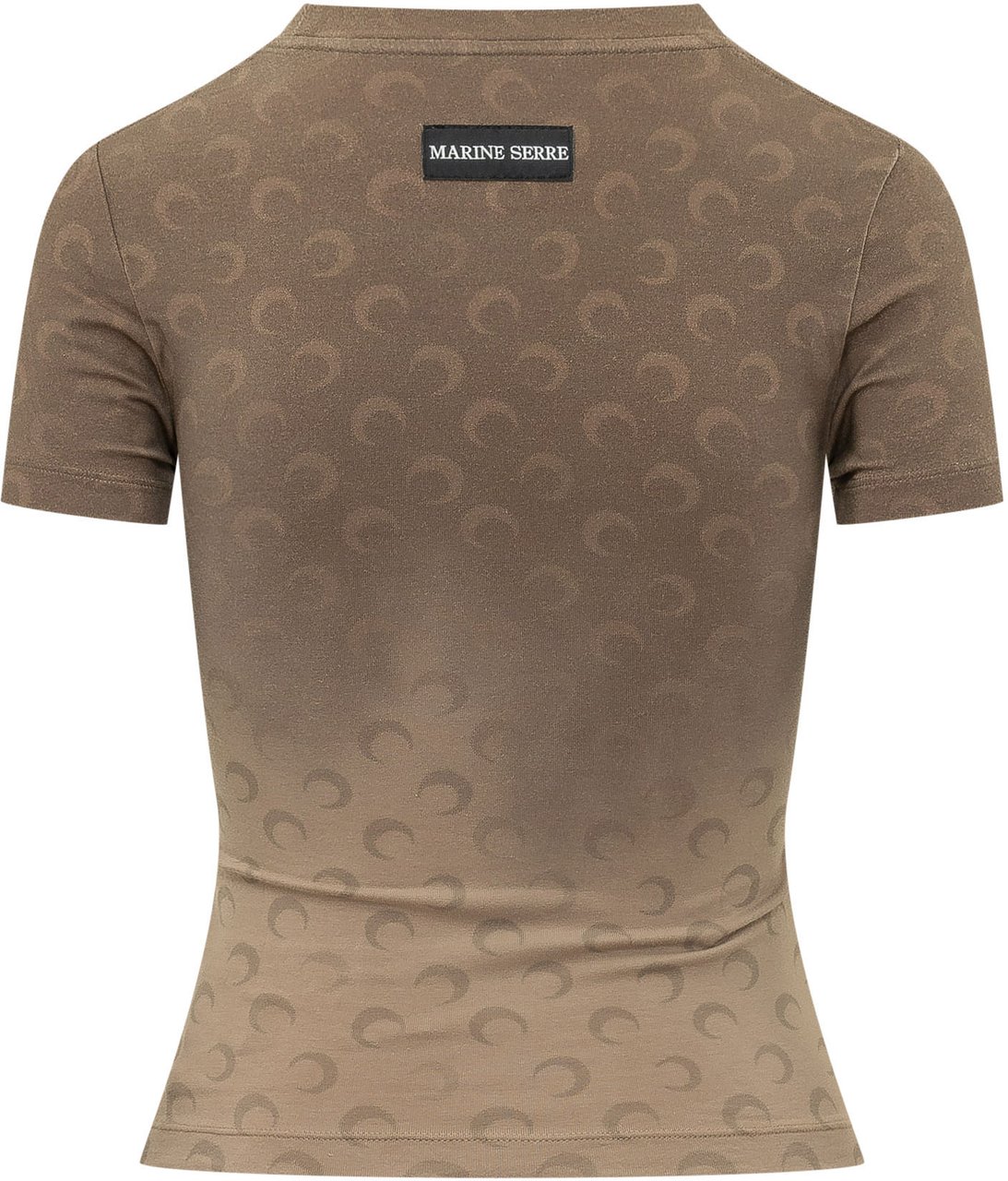 Marine Serre T-shirt Baby Fit a Maniche Corte Beige