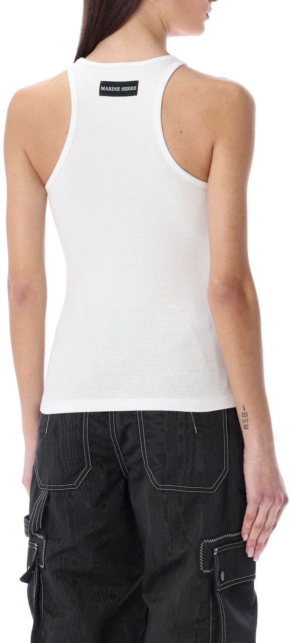 Marine Serre Tank Top Moon Logo Bianco Wit