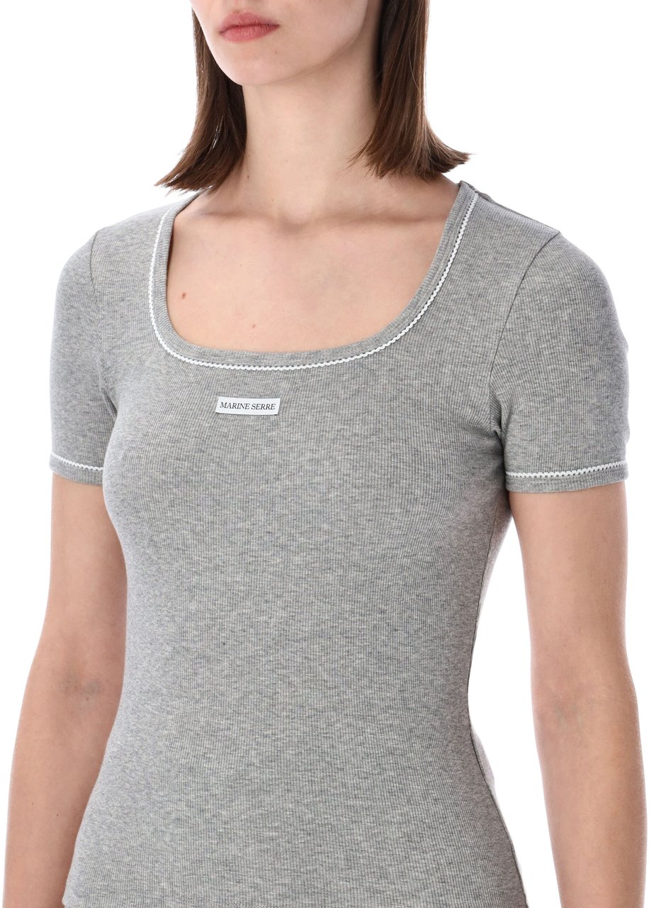Marine Serre Cute 70'S Tee Grigio Lichtgrijs