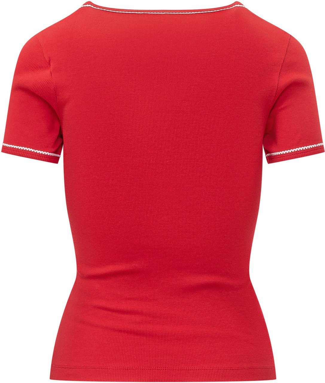 Marine Serre T-shirt con Scollo Quadrato Rood