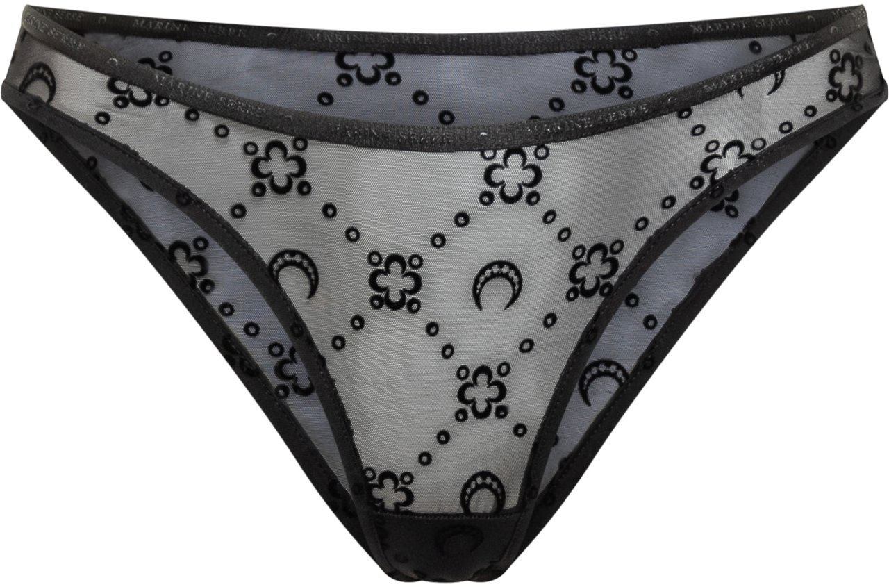 Marine Serre Slip in Tessuto Riciclato Donkergrijs