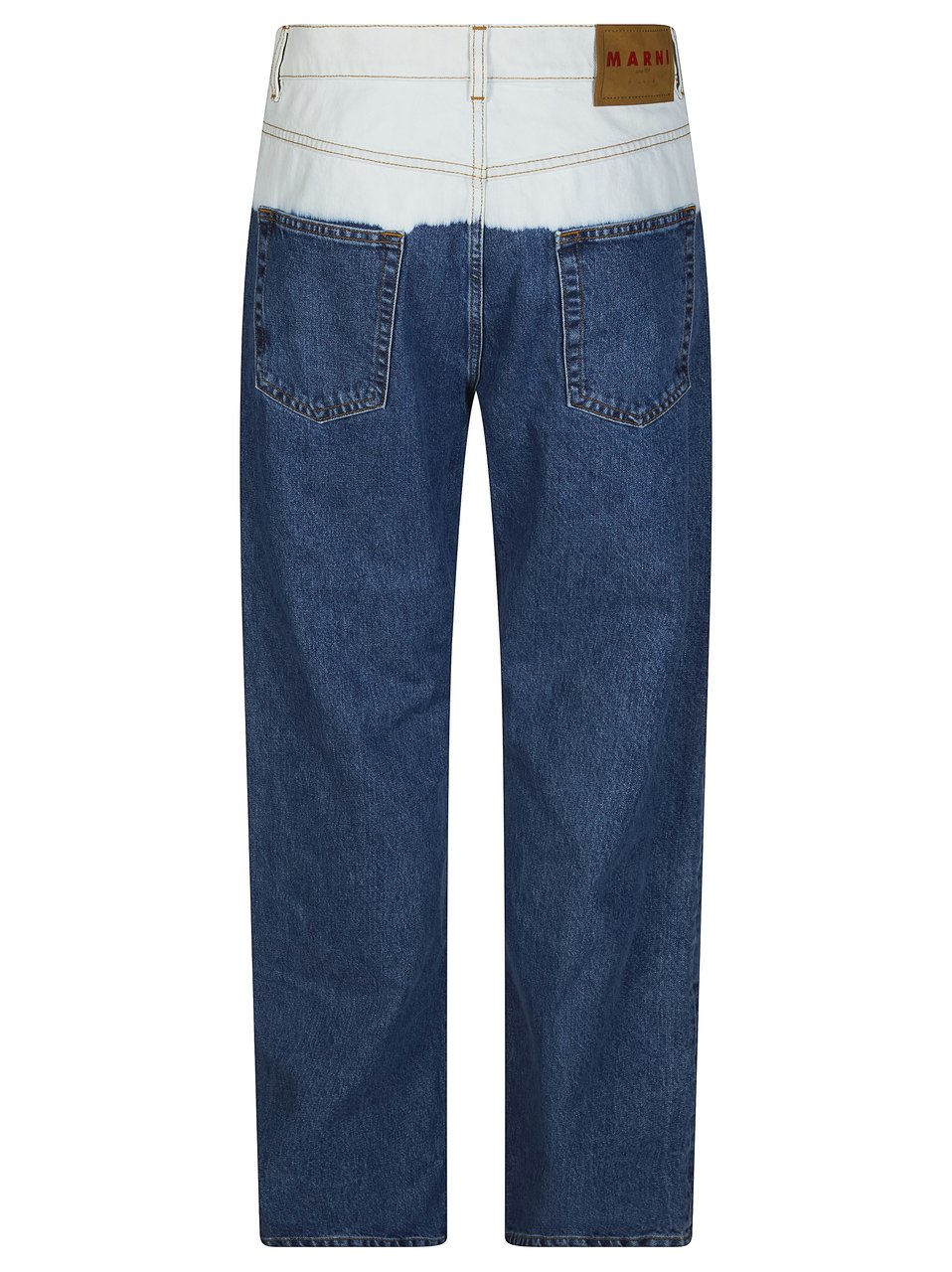 Marni Two Tone Blue White Five Pocket Jeans Groen