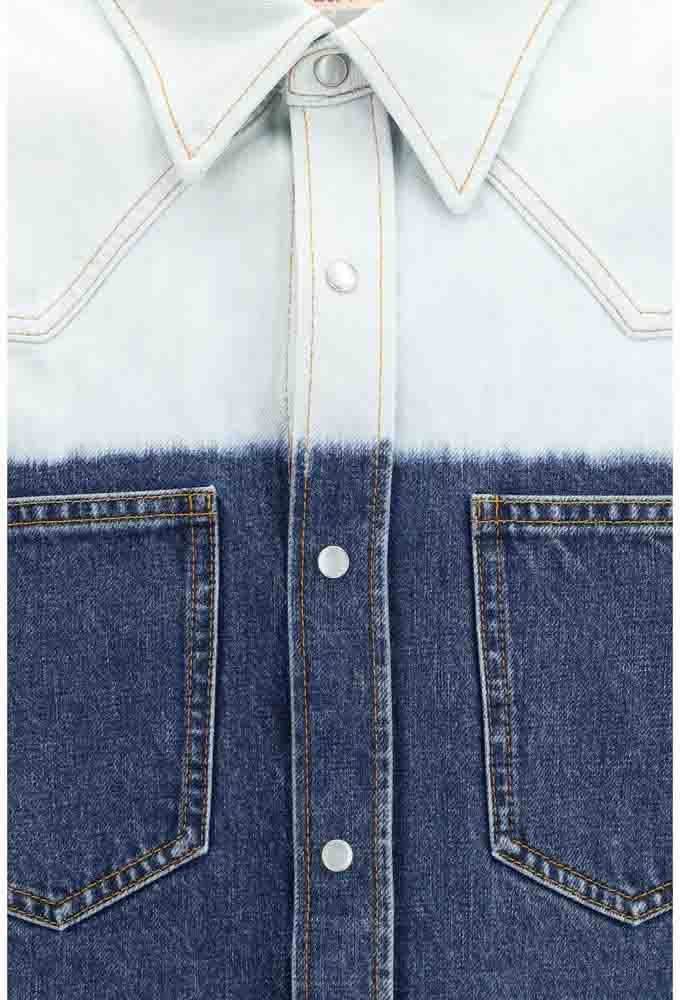 Marni Blue Denim Shirt Blauw