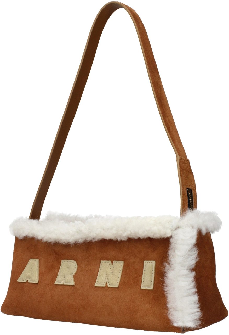 Marni Brown Leather Shoulder Bag Bruin