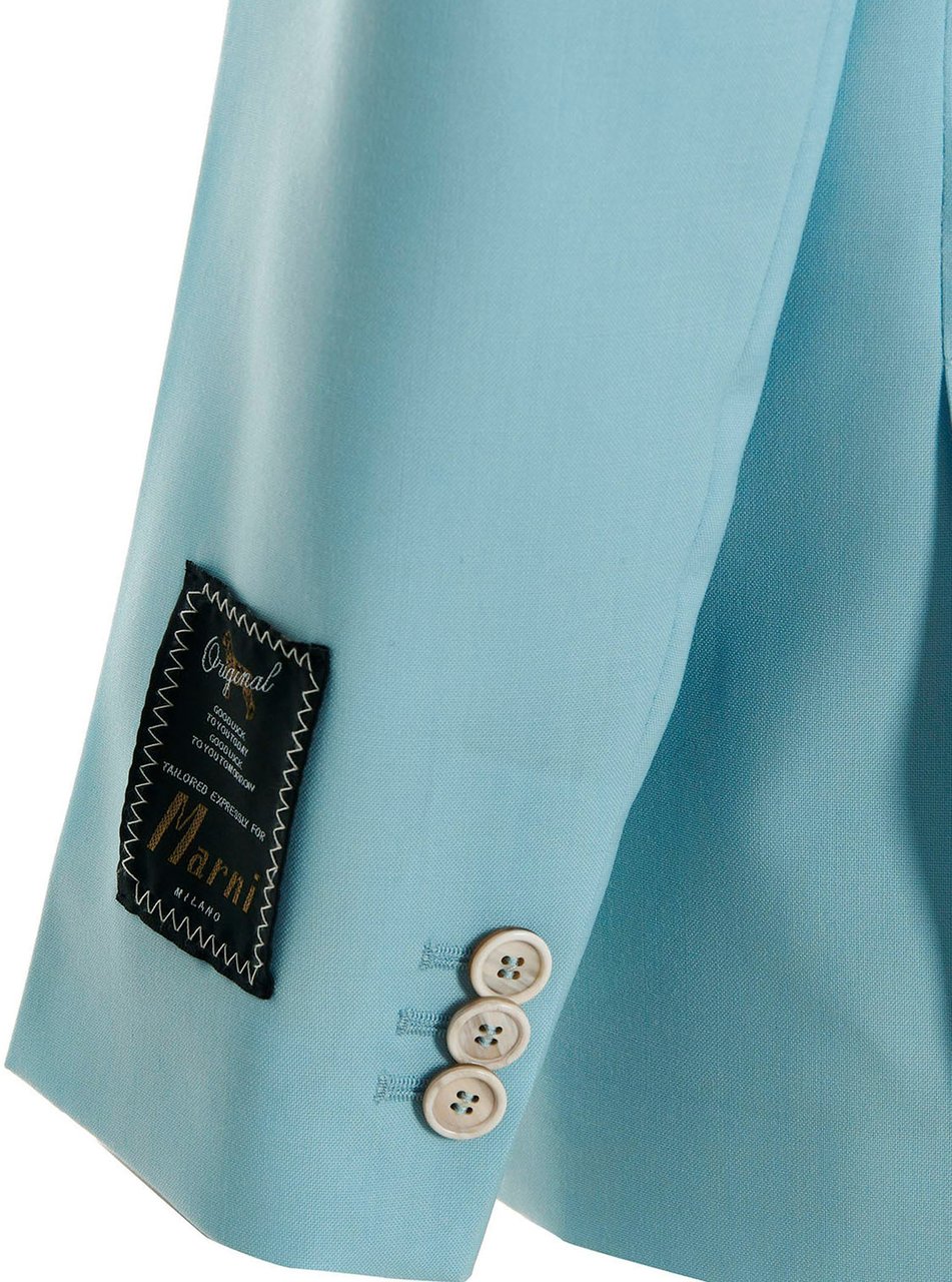 Marni Blue Virgin Wool Blazer Blauw