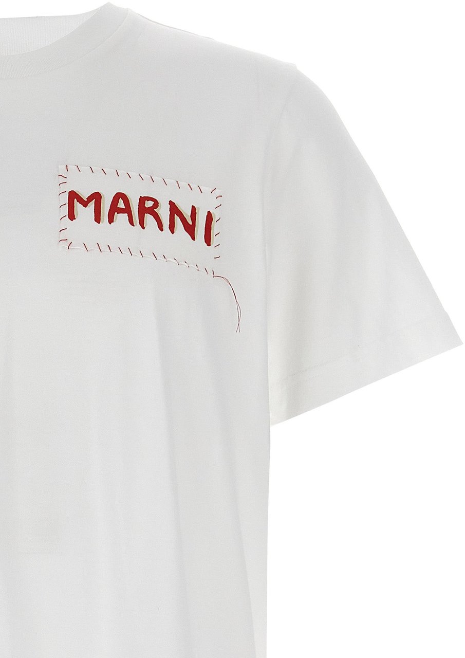 Marni White Cotton T-Shirt Wit