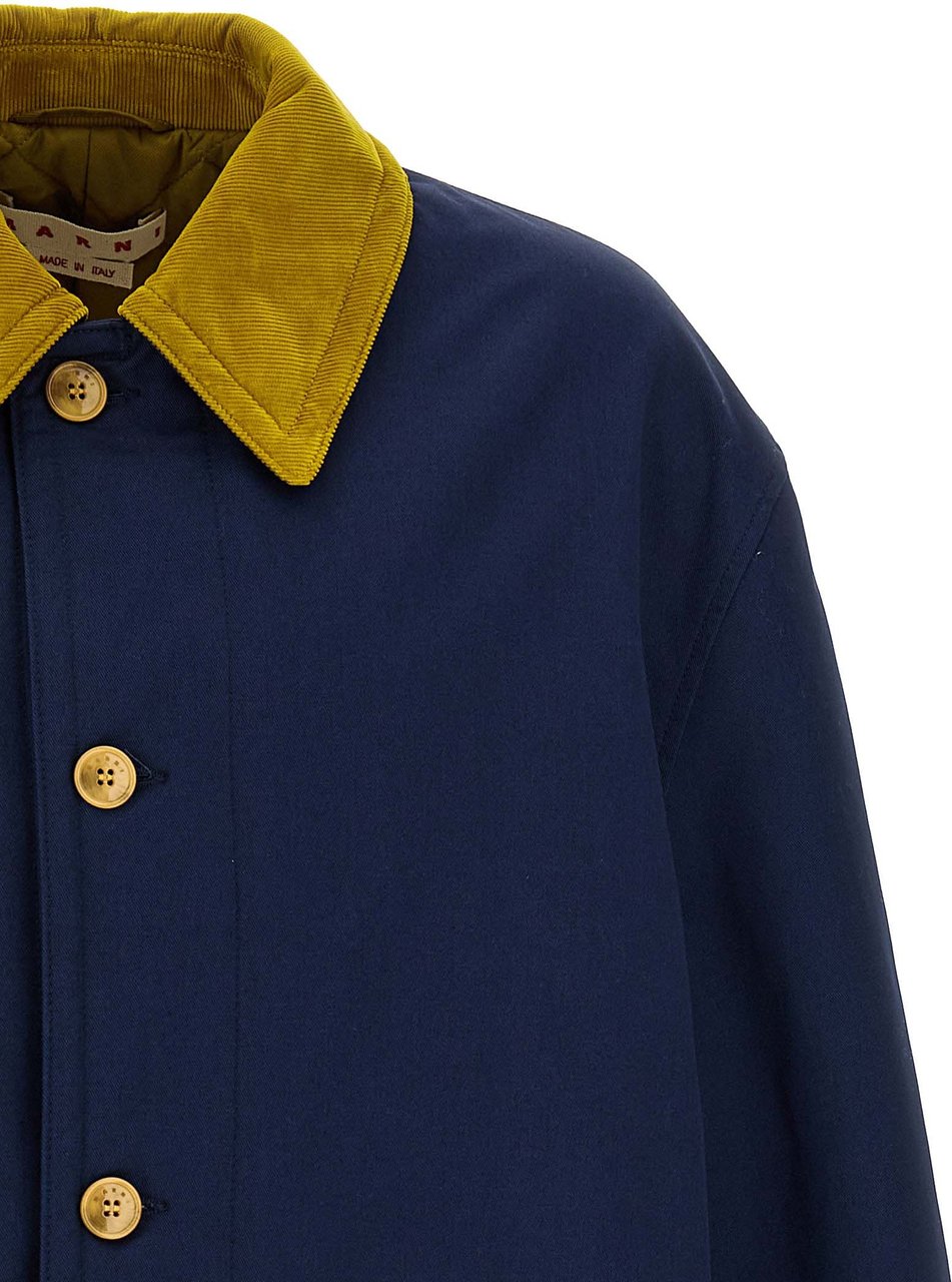Marni Blue Cotton Parka Blauw