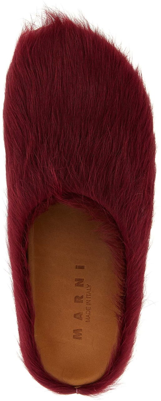 Marni Bordeaux Calfskin Clogs Maroon