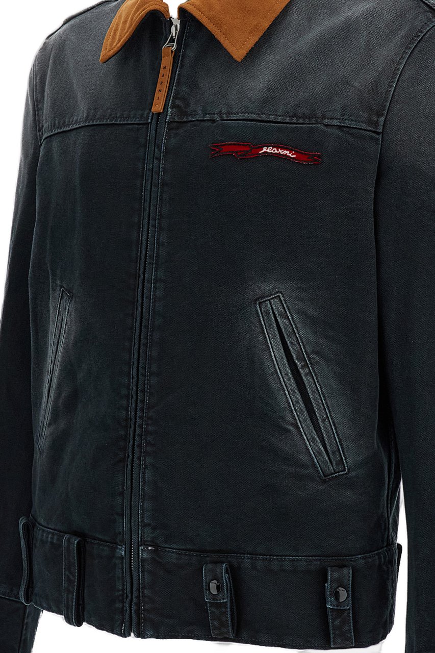 Marni Black Cotton Canvas Work Jacket Zwart