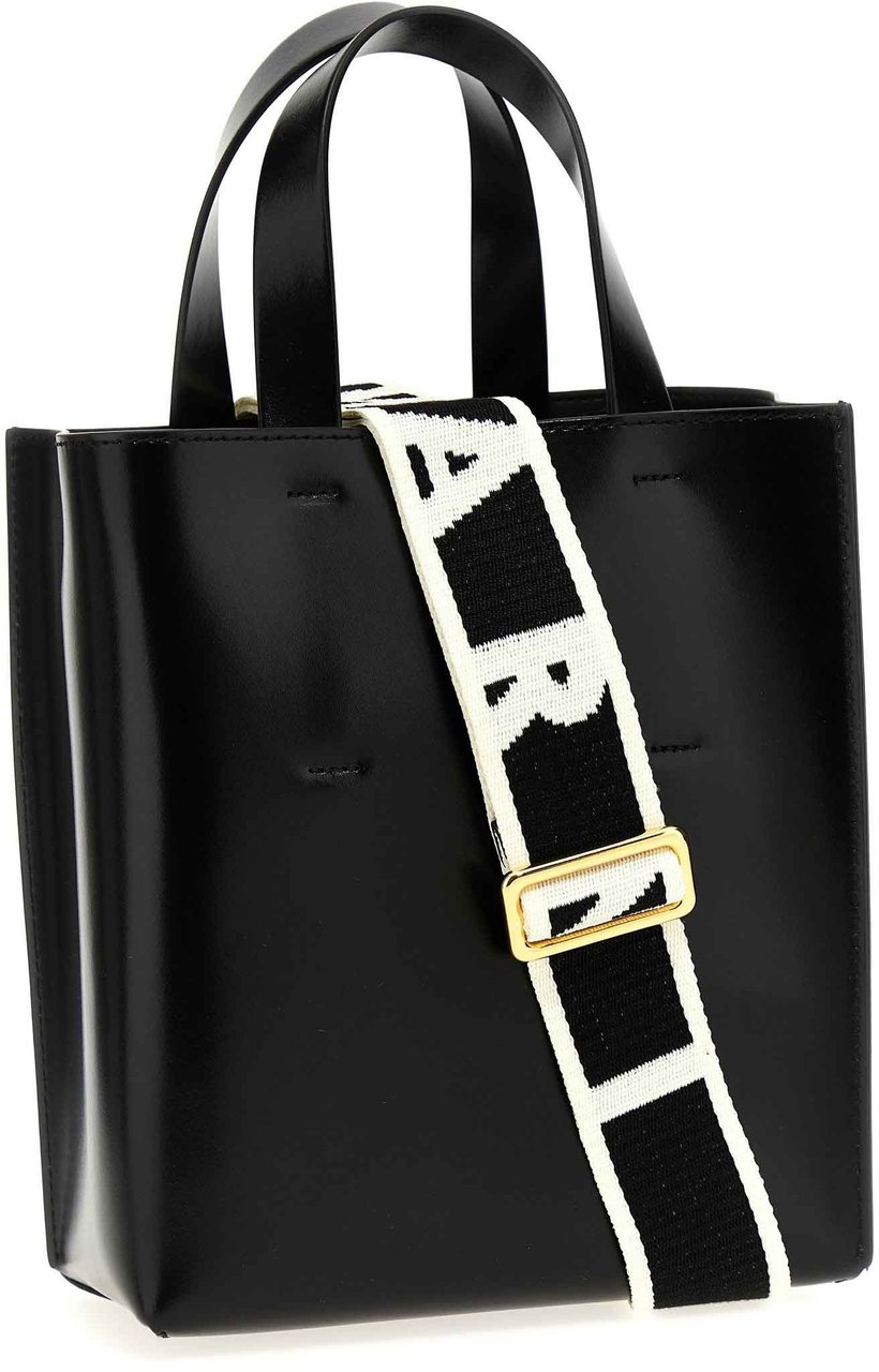 Marni Black Calfskin Handbag Zwart