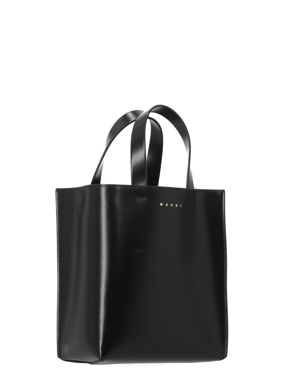 Marni Museo Mini Handbag with Adjustable Logoed Strap Zwart