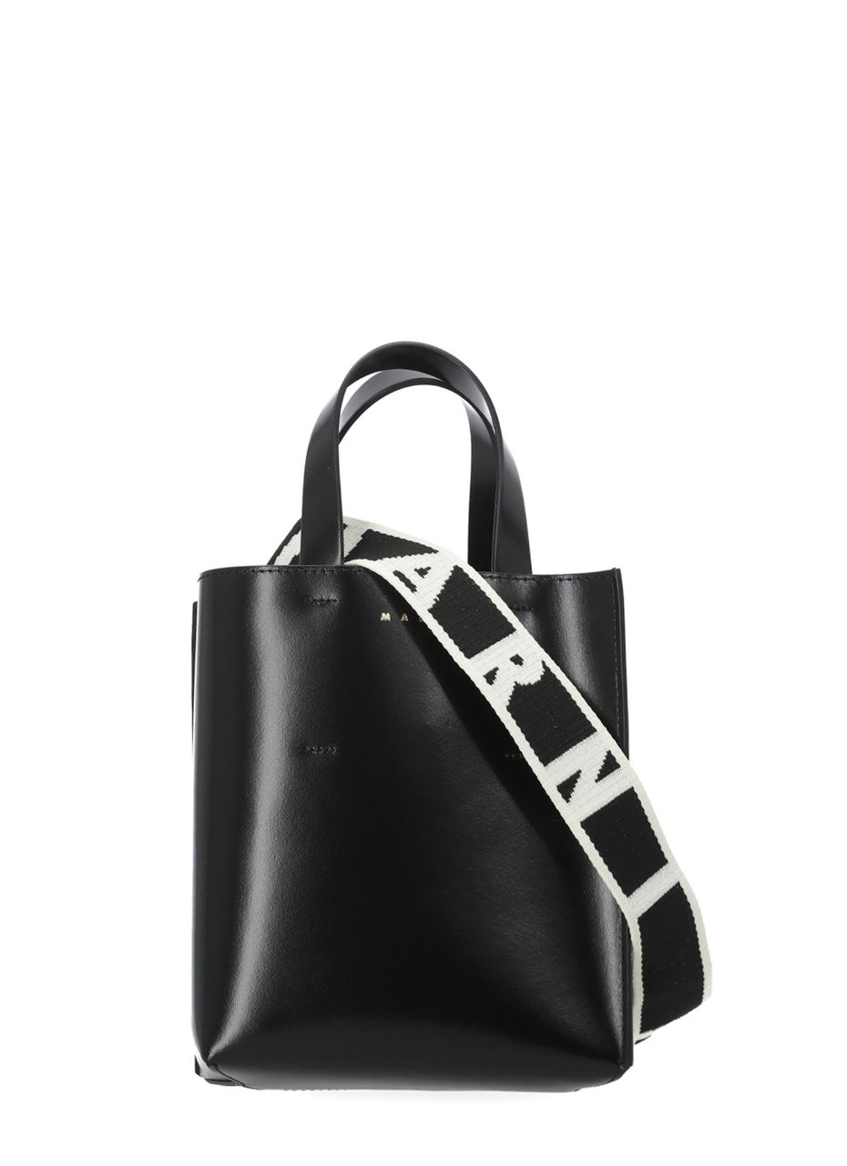 Marni Museo Mini Handbag with Adjustable Logoed Strap Zwart