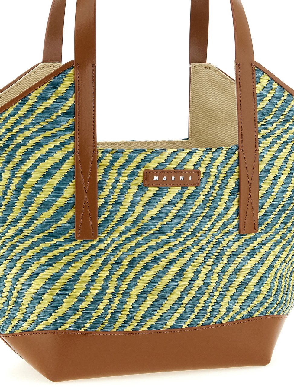 Marni Bicolor Polyamide Tote Bag Groen