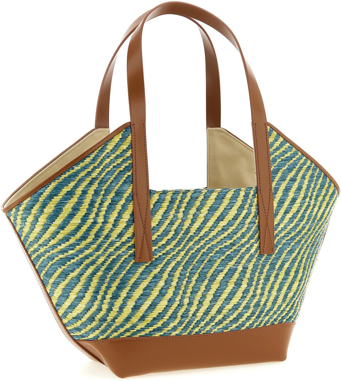 Marni Bicolor Polyamide Tote Bag Groen