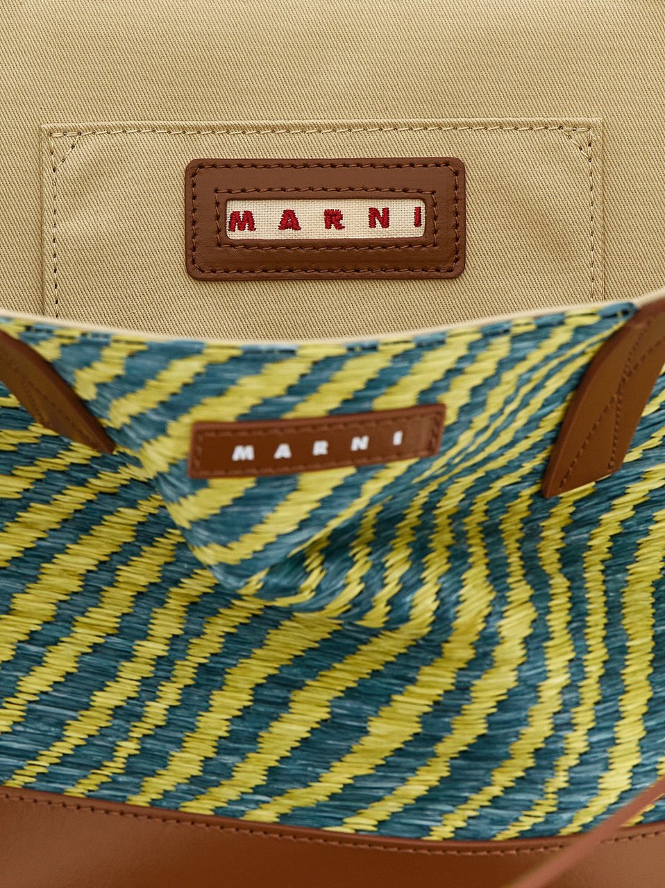 Marni Bicolor Polyamide Tote Bag Groen
