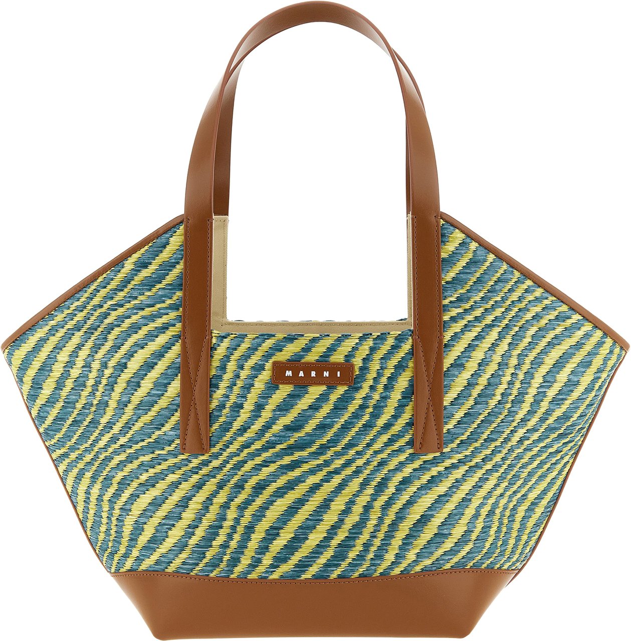Marni Bicolor Polyamide Tote Bag Groen
