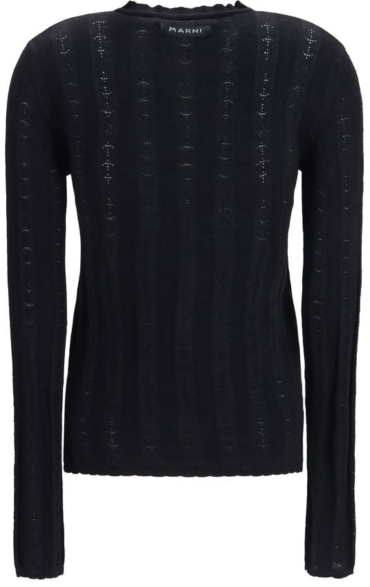 Marni Black Wool Oves Aries Cardigan Zwart