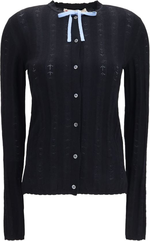 Marni Black Wool Oves Aries Cardigan Zwart