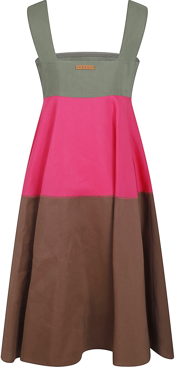 Marni Tiered Midi Dress with Empire Waistline Bruin